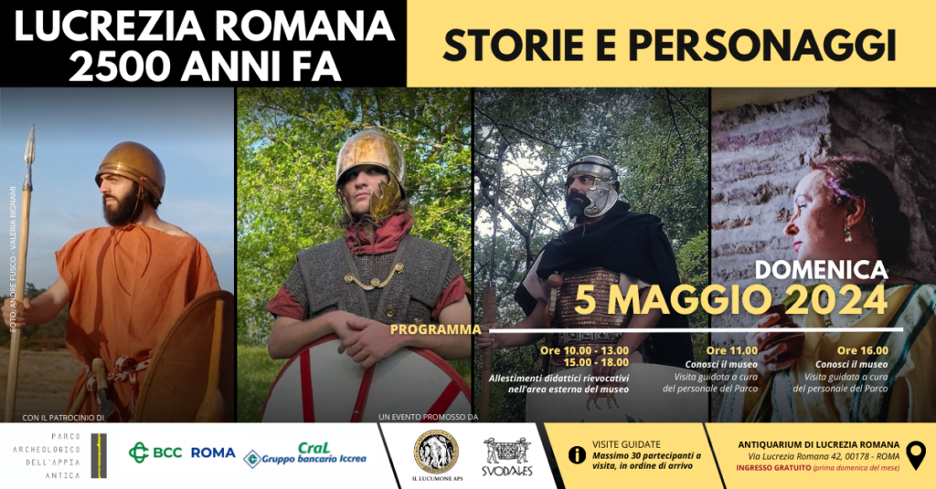 “Lucrezia Romana 2500 anni fa”: rievocazione storica all’Antiquarium di Lucrezia Romana